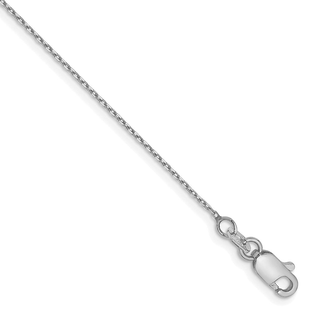 14K White Gold .8mm D/c Forzantine Cable Chain Anklet