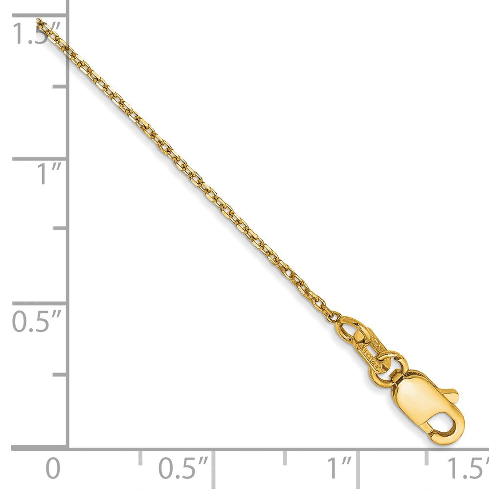 14k Yellow Gold 1.0mm D/C Forzantine Cable Chain Anklet