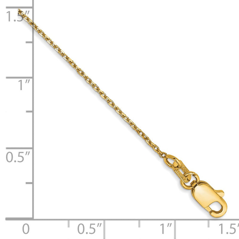 14k Yellow Gold 1.0mm D/C Forzantine Cable Chain Anklet