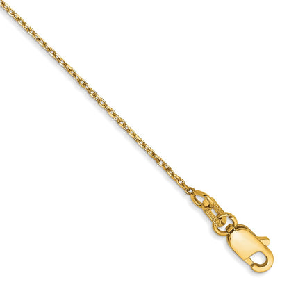 14k Yellow Gold 1.0mm D/C Forzantine Cable Chain Anklet