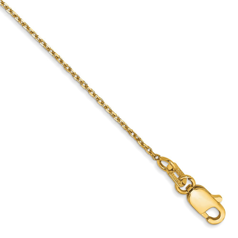 14k Yellow Gold 1.0mm D/C Forzantine Cable Chain Anklet
