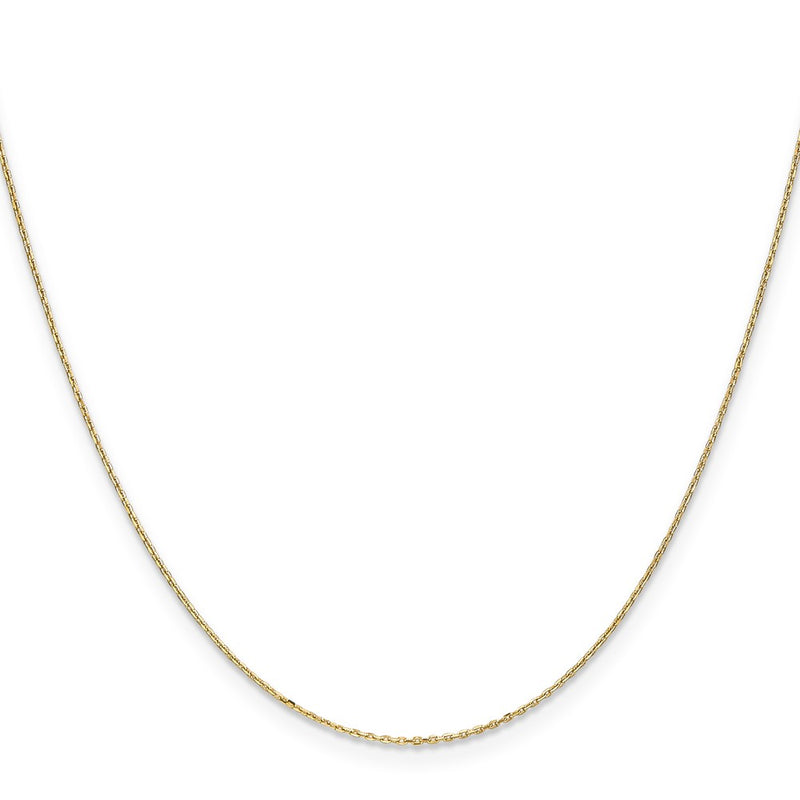 14K Yellow Gold .8mm Diamond-Cut Cable With Spring Ring Clasp Chain Children's Necklace