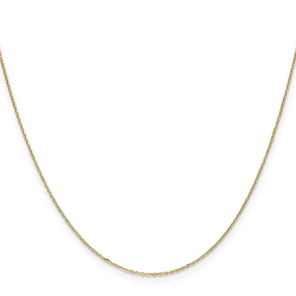 14K Yellow Gold .8mm Diamond-Cut Cable With Spring Ring Clasp Chain Necklace
