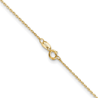 14K Yellow Gold .8mm Diamond-Cut Cable With Spring Ring Clasp Chain Children's Necklace