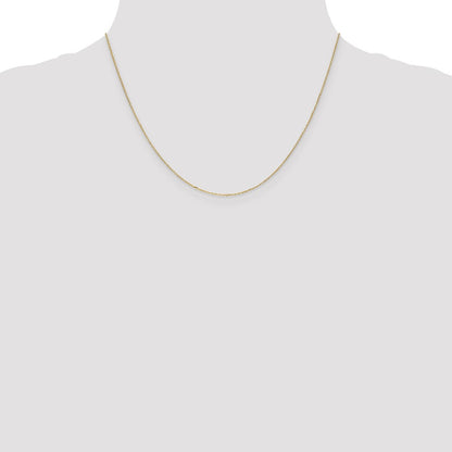 14K Yellow Gold .8mm Diamond-Cut Cable With Spring Ring Clasp Chain Necklace