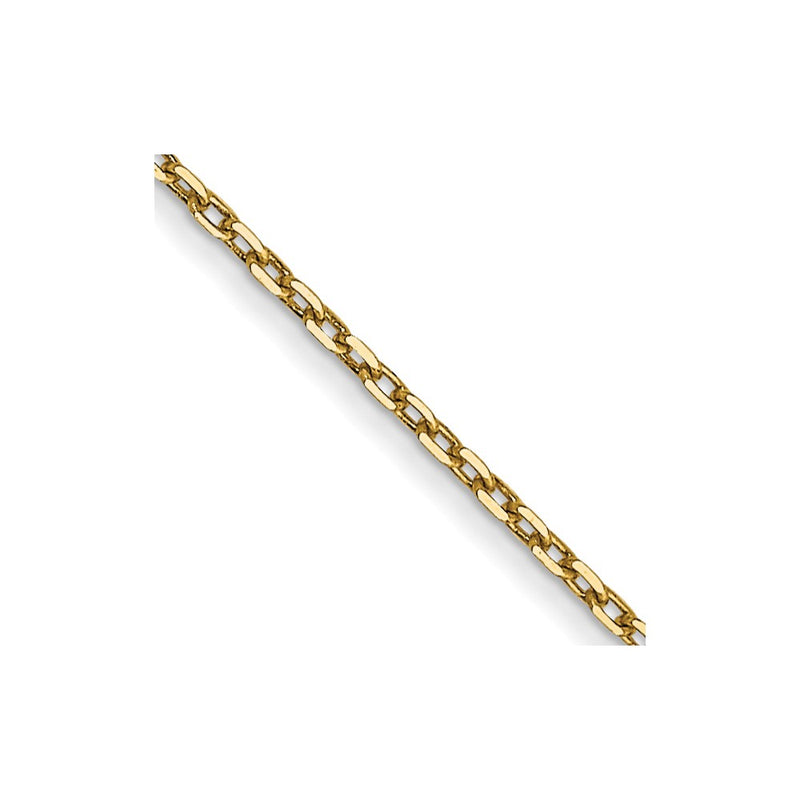 14K Yellow Gold .8mm Diamond-Cut Cable With Spring Ring Clasp Chain Children's Necklace