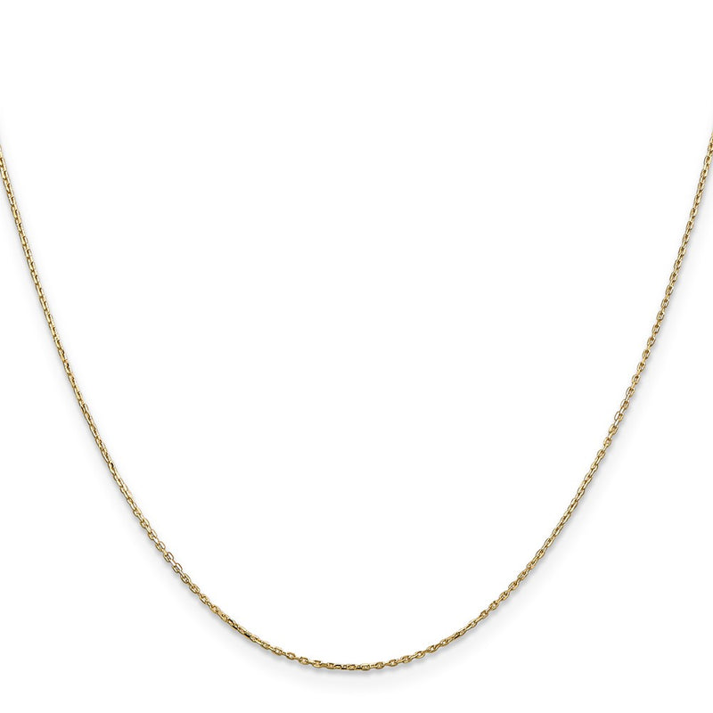 14K Yellow Gold 18 Inch .8mm Diamond-Cut Cable With Lobster Clasp Chain Necklace