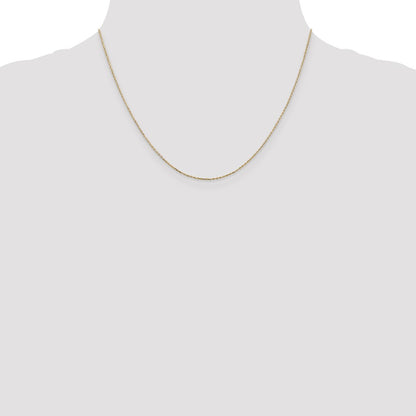 14K Yellow Gold .8mm Diamond-Cut Cable With Lobster Clasp Chain Necklace