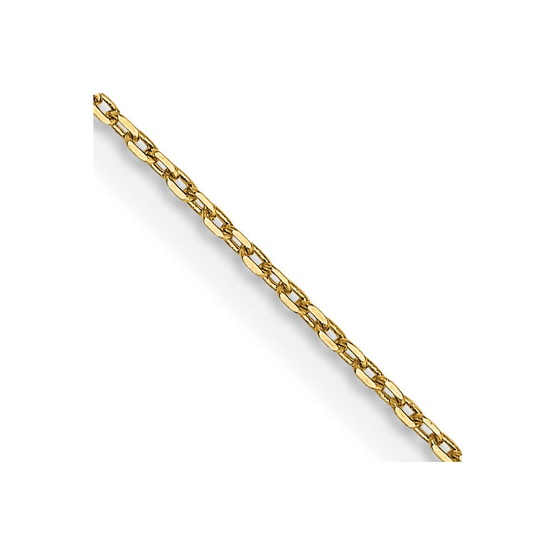 14K Yellow Gold 18 Inch .8mm Diamond-Cut Cable With Lobster Clasp Chain Necklace