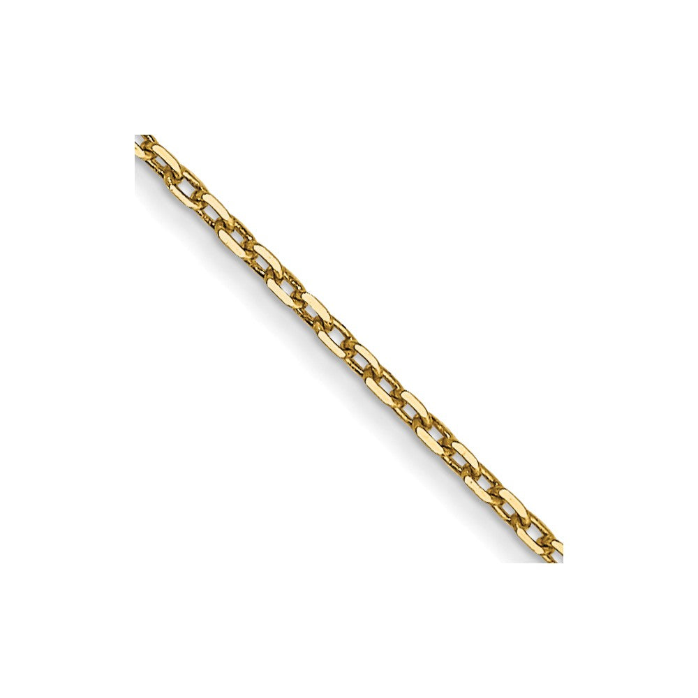 14K Yellow Gold .8mm Diamond-Cut Cable With Spring Ring Clasp Chain Necklace