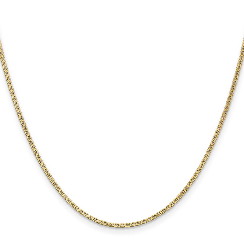 14K Yellow Gold 1.5mm Lightweight Flat Anchor Link With Lobster Clasp Pendant Chain Children's Necklace
