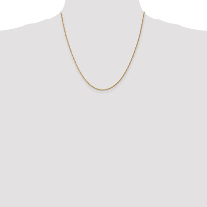 14K Yellow Gold 20 Inch 1.40mm Singapore With Spring Ring Clasp Chain Necklace