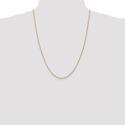 14K Yellow Gold 24 Inch 1.40mm Singapore With Spring Ring Clasp Chain Necklace