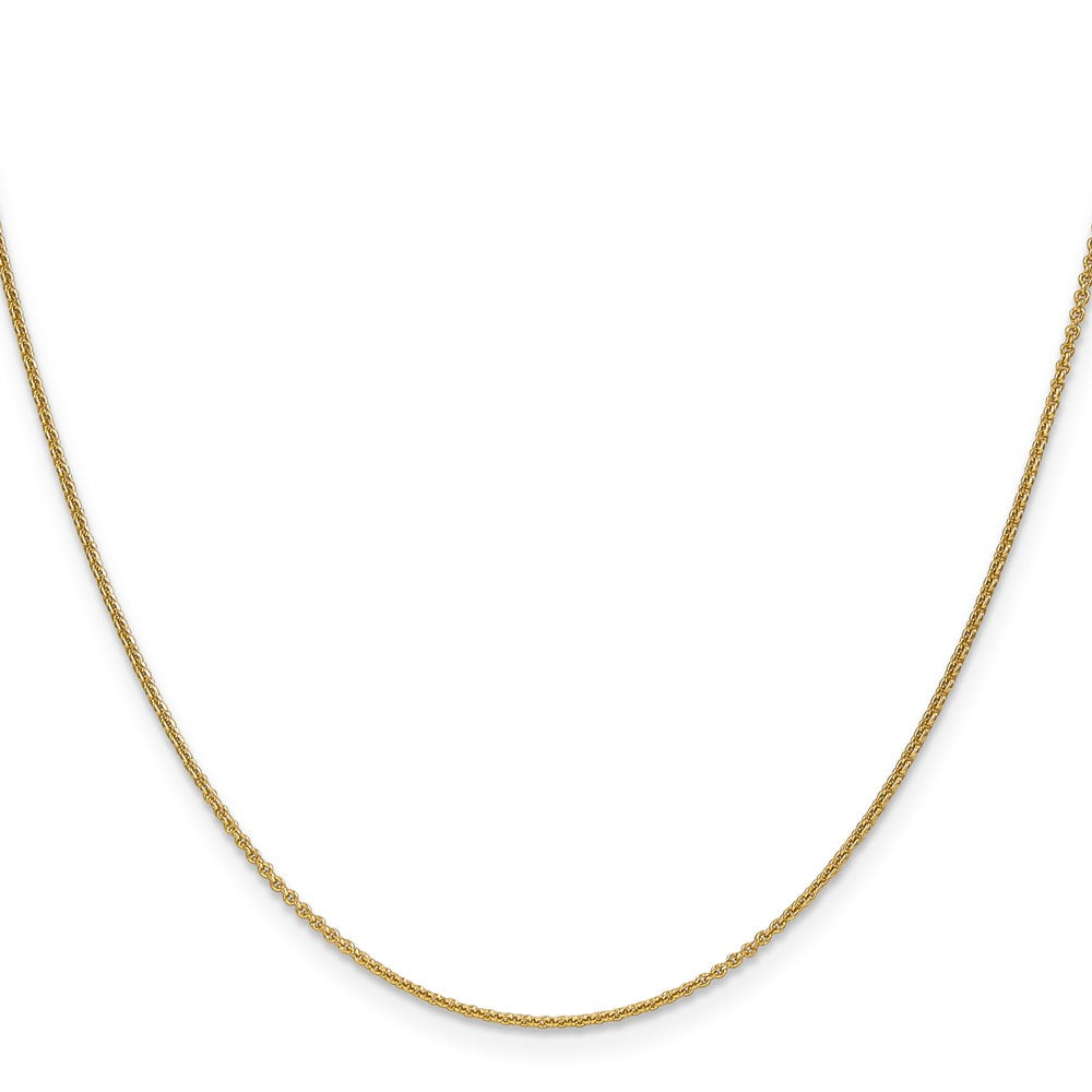 14K Yellow Gold 1mm Round Open Link Cable With Lobster Clasp Chain Necklace