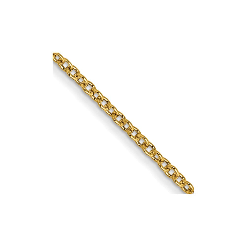 14K Yellow Gold 1mm Round Open Link Cable With Lobster Clasp Chain Necklace