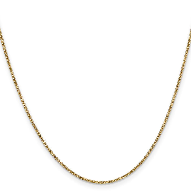 14K Yellow Gold 14 Inch 1.4mm Round Open Link Cable With Lobster Clasp Chain Necklace