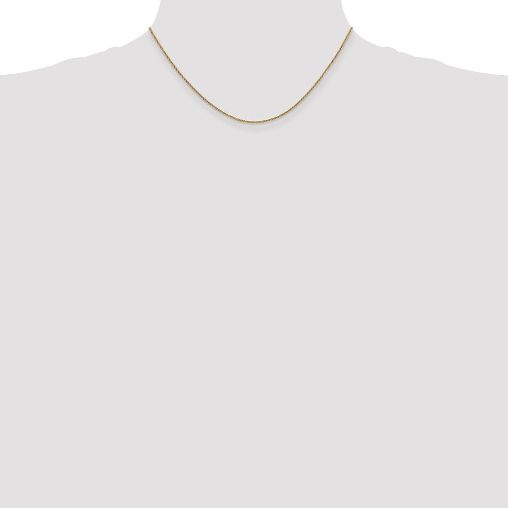 14K Yellow Gold 16 Inch 1.4mm Round Open Link Cable With Lobster Clasp Chain Necklace
