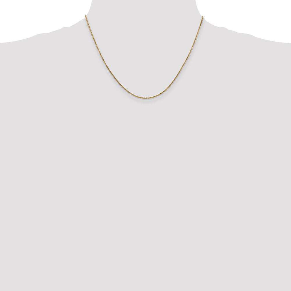 14K Yellow Gold 1.4mm Round Open Link Cable With Lobster Clasp Chain Necklace