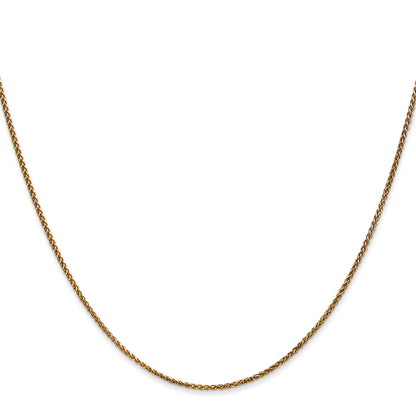 14K Yellow Gold 14 Inch 1.25mm Diamond-Cut Spiga With Lobster Clasp Chain