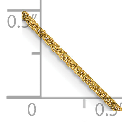 14K Yellow Gold 14 Inch 1.25mm Diamond-Cut Spiga With Lobster Clasp Chain