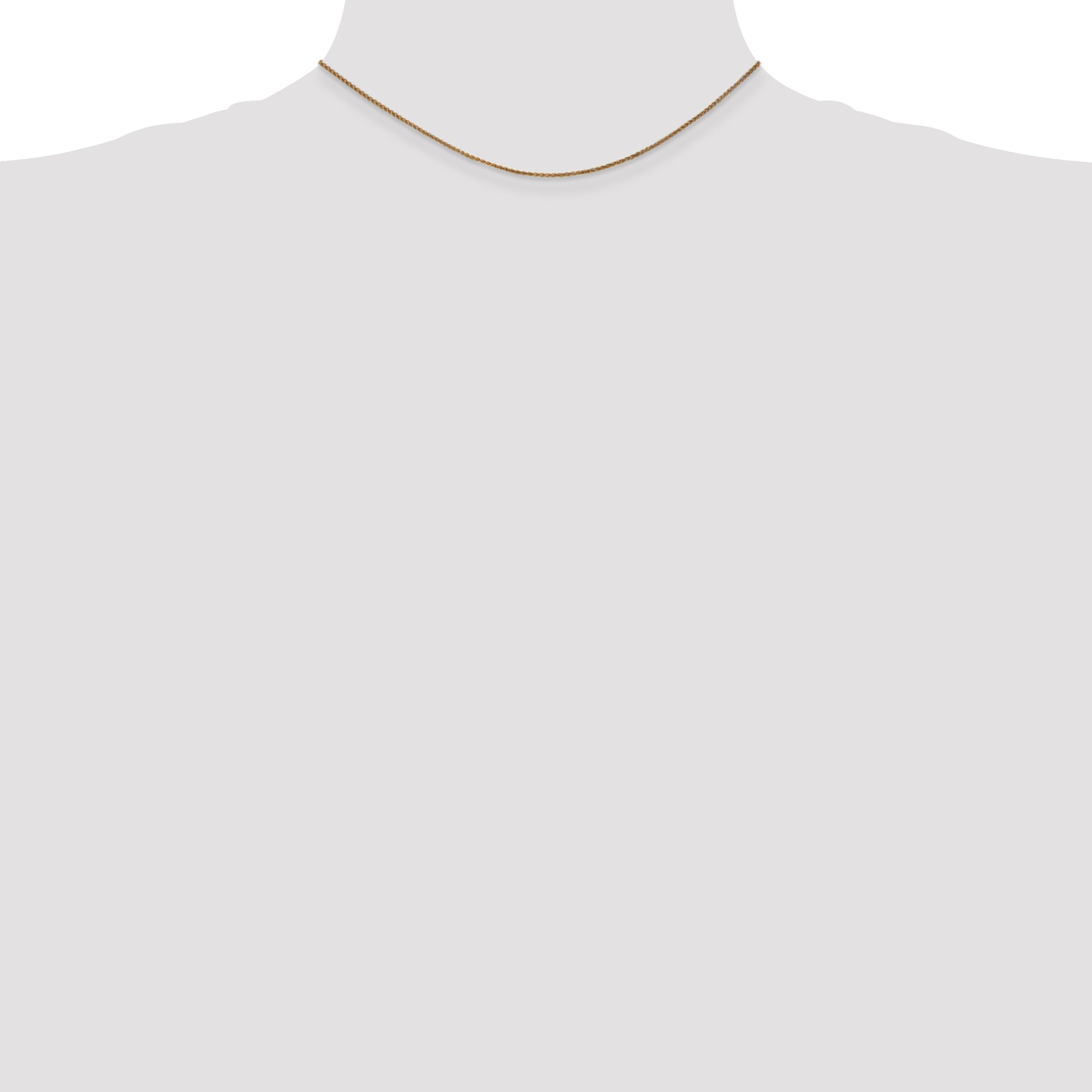 14K Yellow Gold 14 Inch 1.25mm Diamond-Cut Spiga With Lobster Clasp Chain