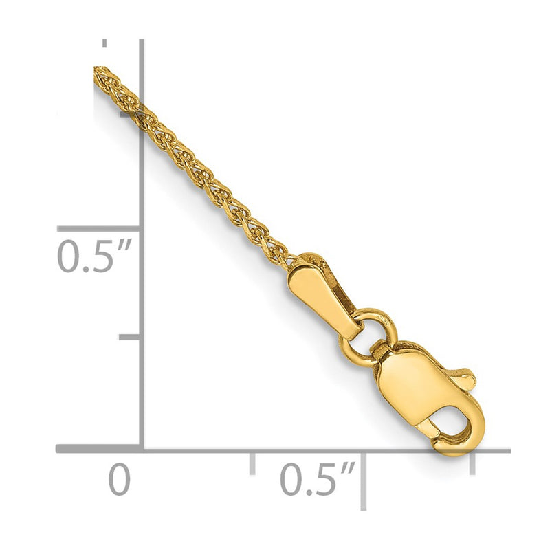 14K Yellow Gold 1.25mm Diamond-Cut Spiga With Lobster Clasp Chain Bracelet