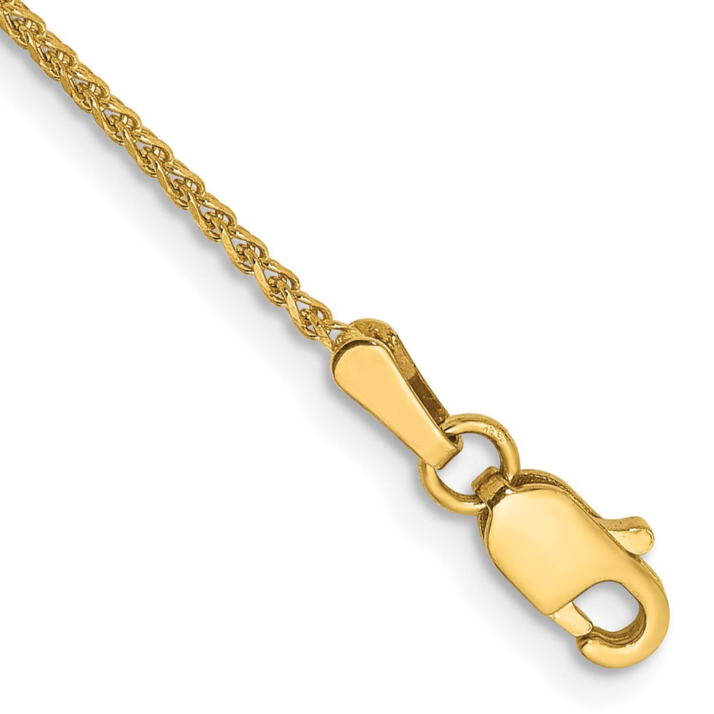 14K Yellow Gold 1.25mm Diamond-Cut Spiga With Lobster Clasp Chain Anklet