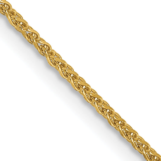 14K Yellow Gold 14 Inch 1.25mm Diamond-Cut Spiga With Lobster Clasp Chain