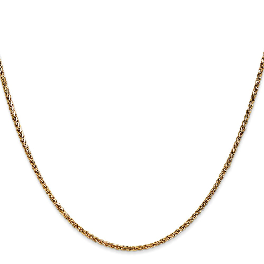 14K Yellow Gold 1.7mm Diamond-Cut Spiga With Lobster Clasp Chain Necklace