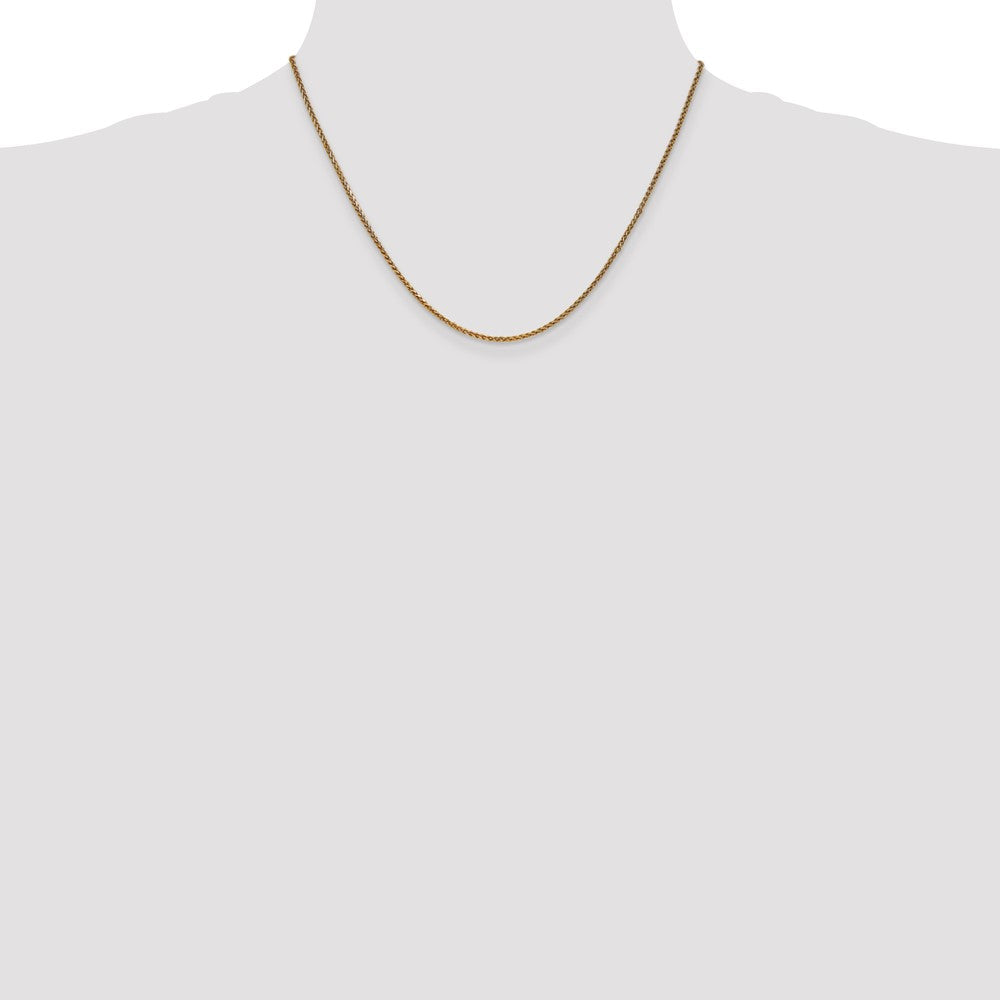 14K Yellow Gold 1.7mm Diamond-Cut Spiga With Lobster Clasp Chain Necklace