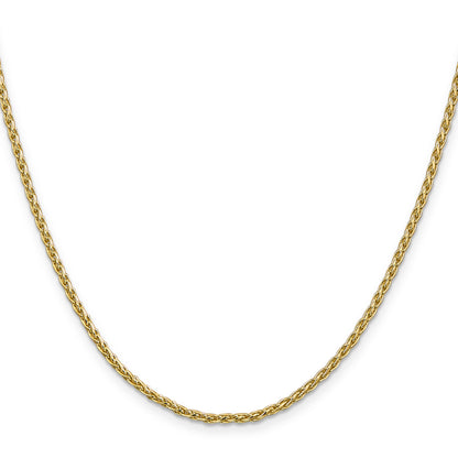 14K Yellow Gold 16 Inch 2.25mm Parisian Wheat With Lobster Clasp Chain Necklace