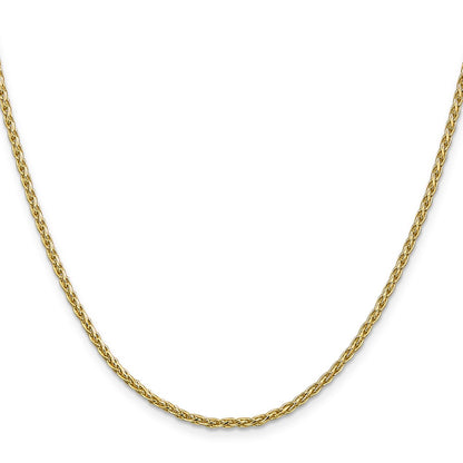 14K Yellow Gold 2.25mm Parisian Wheat With Lobster Clasp Chain Necklace
