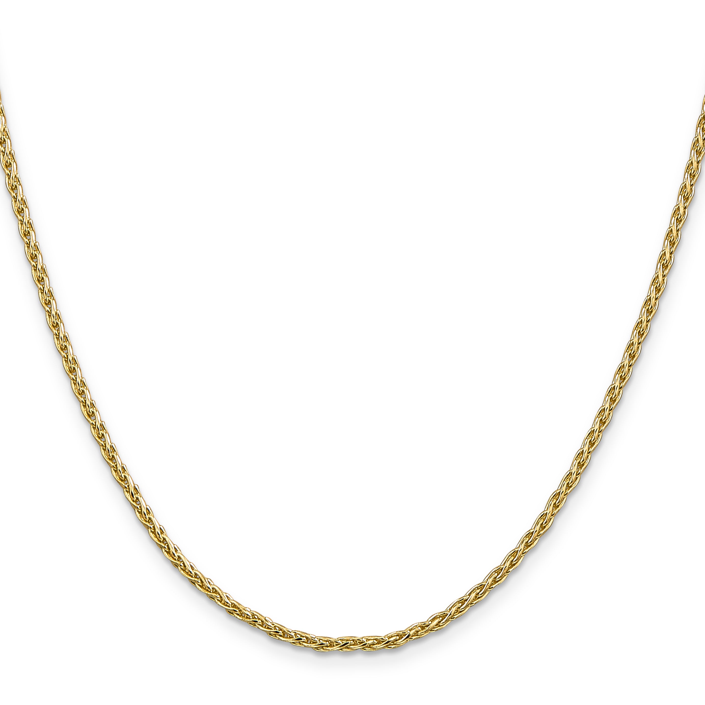 14K Yellow Gold 20 Inch 2.25mm Parisian Wheat With Lobster Clasp Chain Necklace