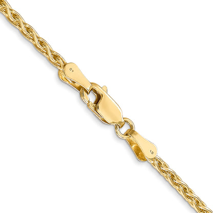 14K Yellow Gold 20 Inch 2.25mm Parisian Wheat With Lobster Clasp Chain Necklace