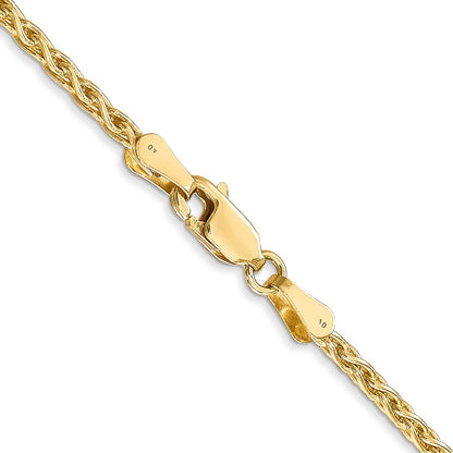 14K Yellow Gold 2.25mm Parisian Wheat With Lobster Clasp Chain Necklace