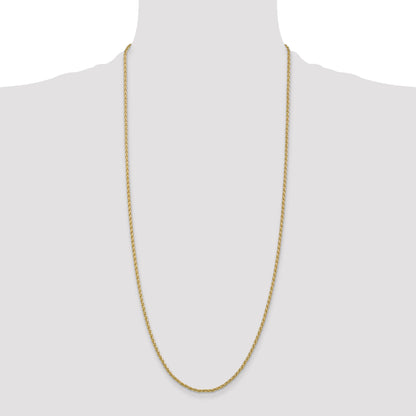14K Yellow Gold 30 Inch 2.25mm Parisian Wheat With Lobster Clasp Chain Necklace