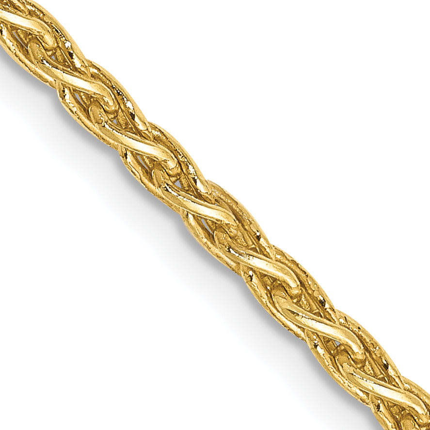 14K Yellow Gold 18 Inch 2.25mm Parisian Wheat With Lobster Clasp Chain Necklace