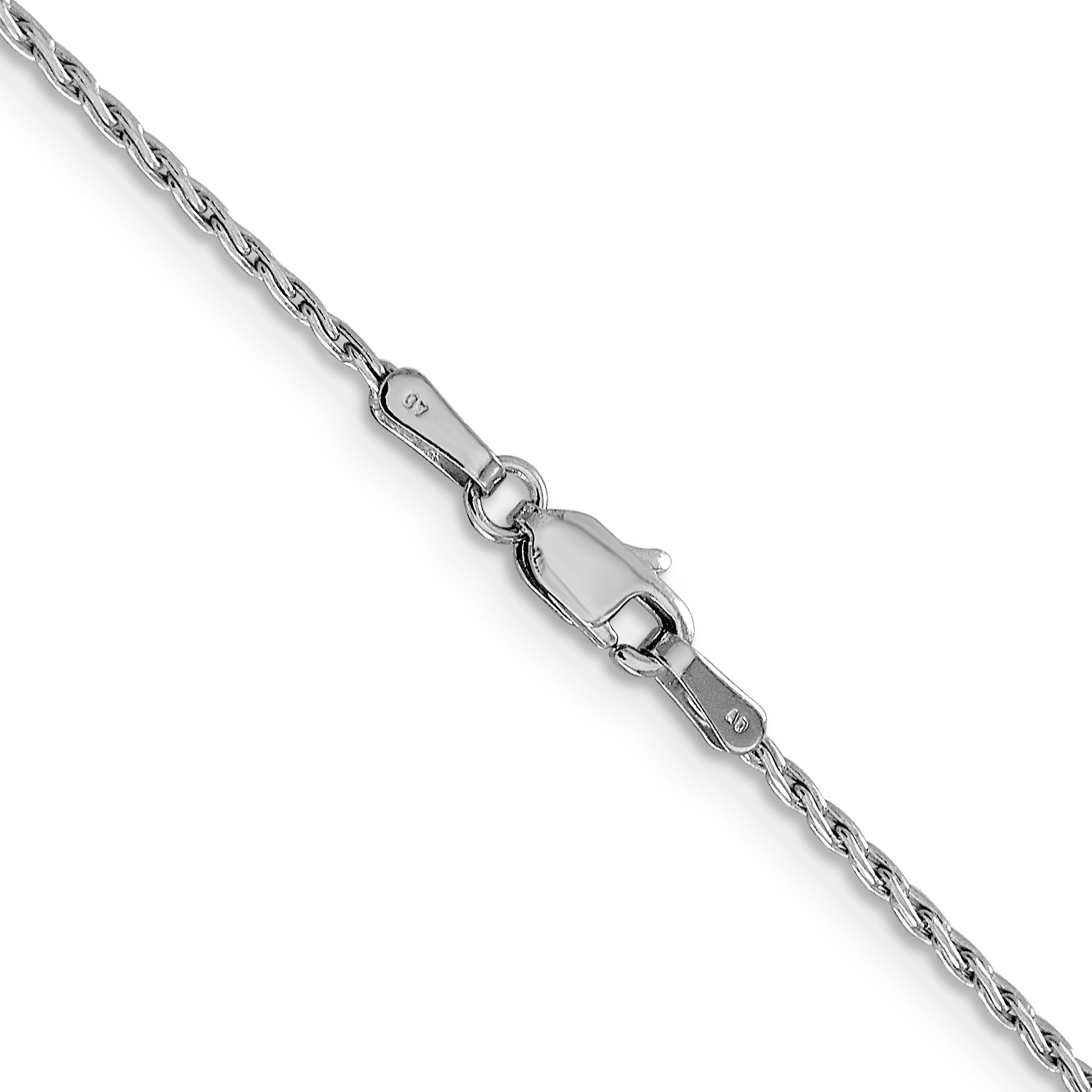 14K White Gold 16 Inch 1.25mm Round Parisian Wheat With Lobster Clasp Chain Necklace