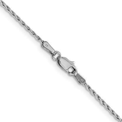 14K White Gold 1.25mm Round Parisian Wheat With Lobster Clasp Chain Necklace