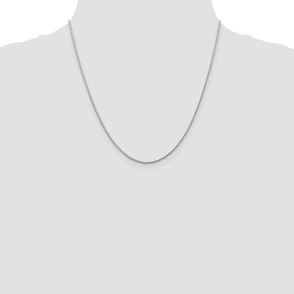 14K White Gold 20 Inch 1.25mm Round Parisian Wheat With Lobster Clasp Chain Necklace