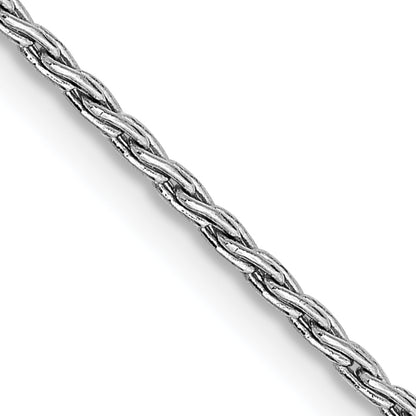 14K White Gold 18 Inch 1.25mm Round Parisian Wheat With Lobster Clasp Chain Necklace