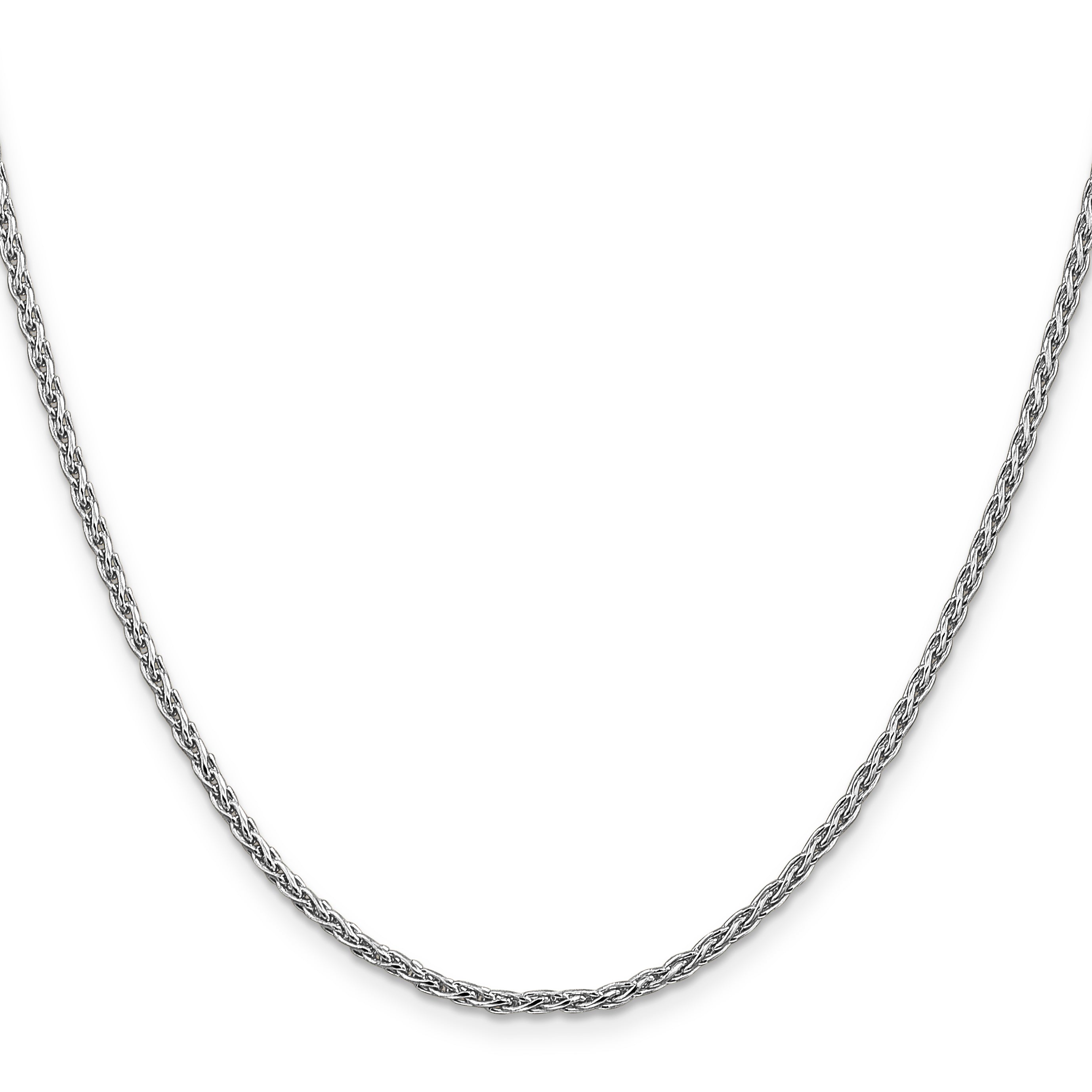 14K White Gold 16 Inch 2.25mm Parisian Wheat With Lobster Clasp Chain Necklace