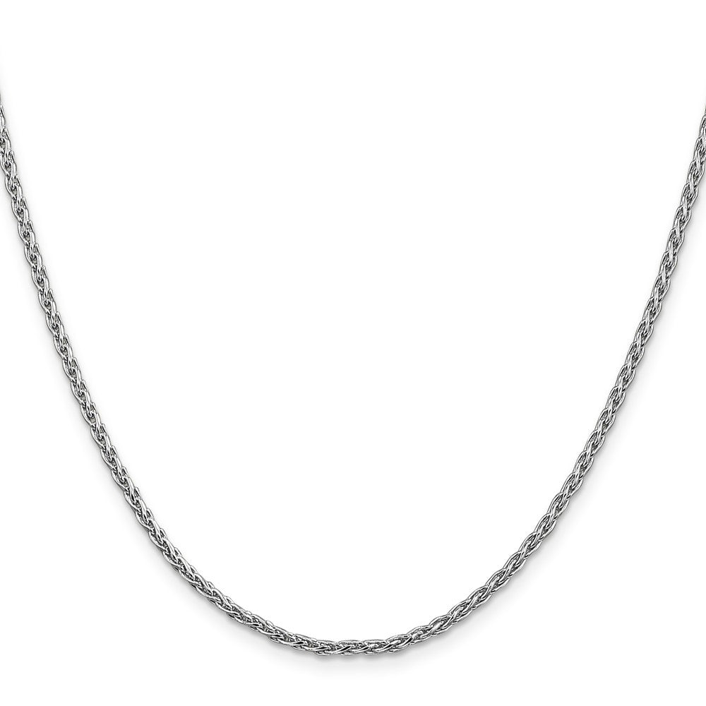 14K White Gold 2.25mm Parisian Wheat With Lobster Clasp Chain Necklace