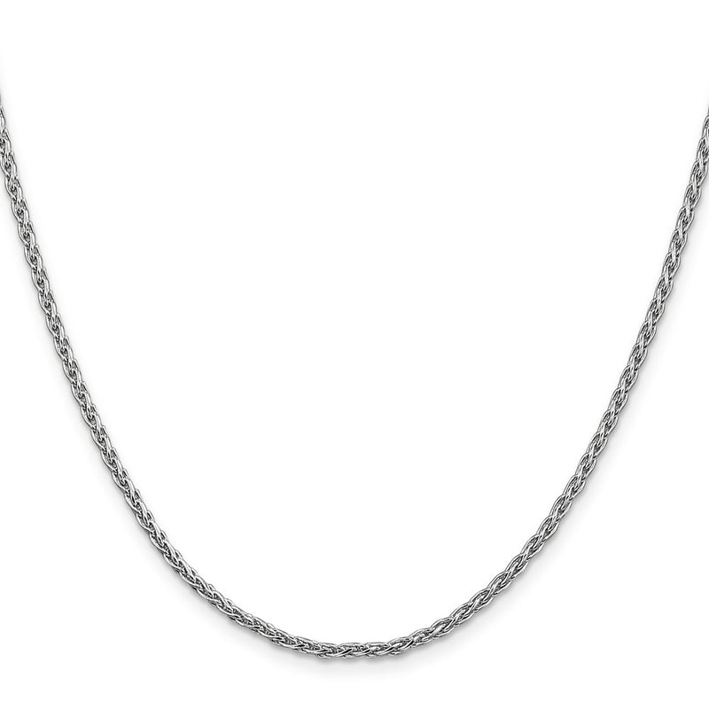 14K White Gold 2.25mm Parisian Wheat With Lobster Clasp Chain Necklace