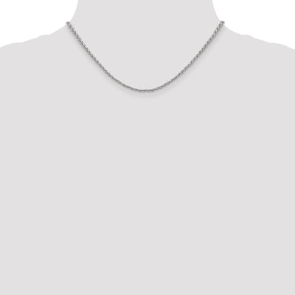 14K White Gold 16 Inch 2.25mm Parisian Wheat With Lobster Clasp Chain Necklace