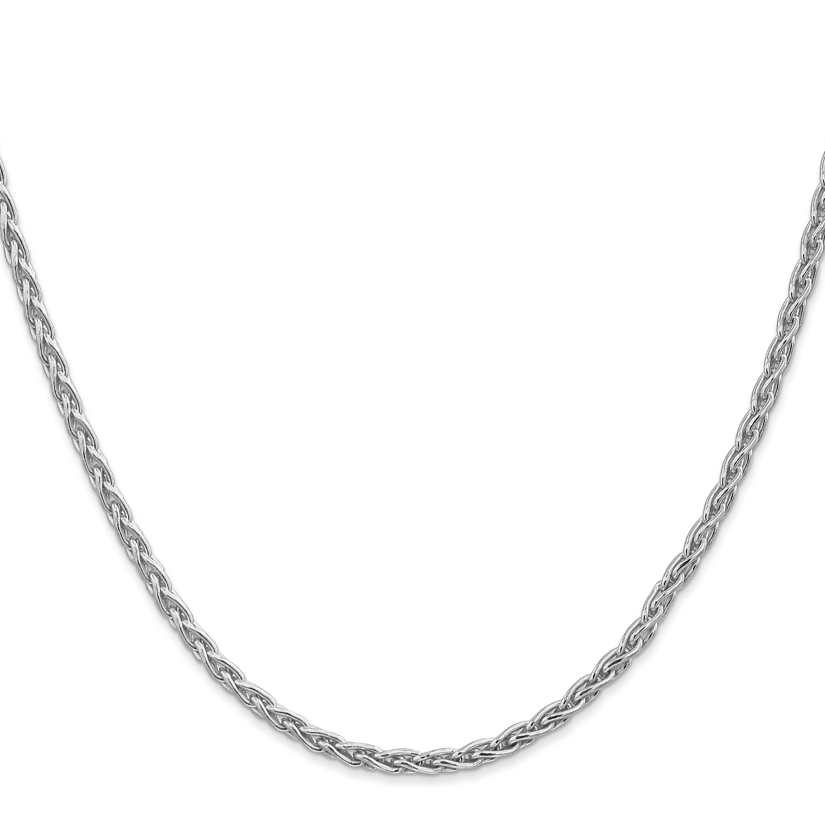 14K White Gold 24 Inch 4mm Parisian Wheat With Lobster Clasp Chain