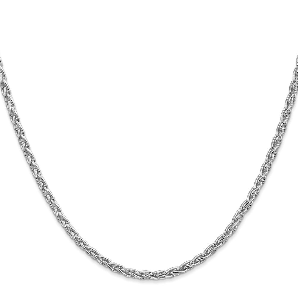 14K White Gold 4mm Parisian Wheat With Lobster Clasp Chain Necklace