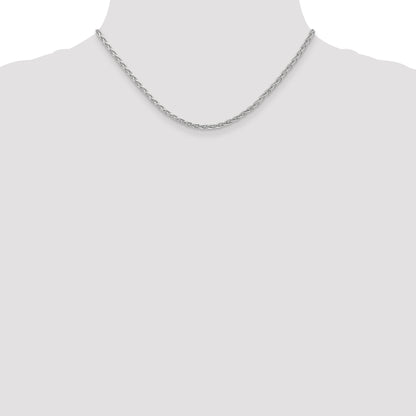 14K White Gold 16 Inch 4mm Parisian Wheat With Lobster Clasp Chain Necklace