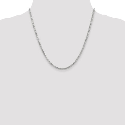 14K White Gold 20 Inch 4mm Parisian Wheat With Lobster Clasp Chain Necklace