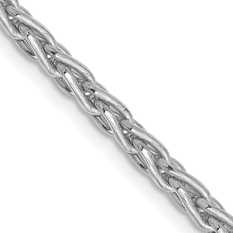 14K White Gold 4mm Parisian Wheat With Lobster Clasp Chain Necklace